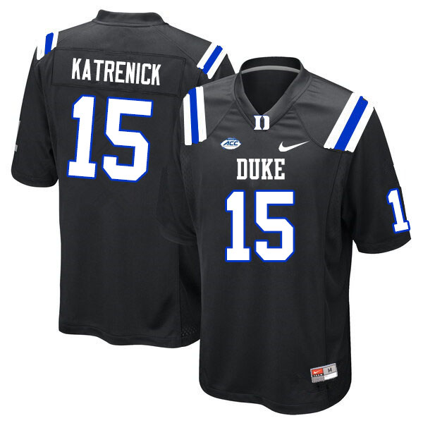 Men #15 Chris Katrenick Duke Blue Devils College Football Jerseys Sale-Black